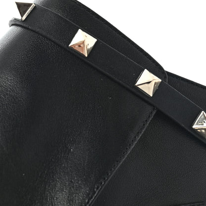 Valentino Garavani Calfskin Rockstud Double Buckle Block Heel Ankle Boots 37 Black 11 of 13