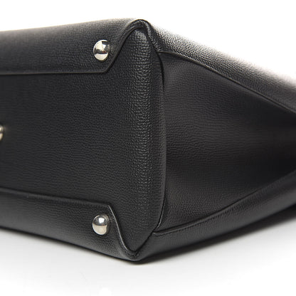Burberry Derby Calfskin House Check Medium Banner Tote Black 9 of 10