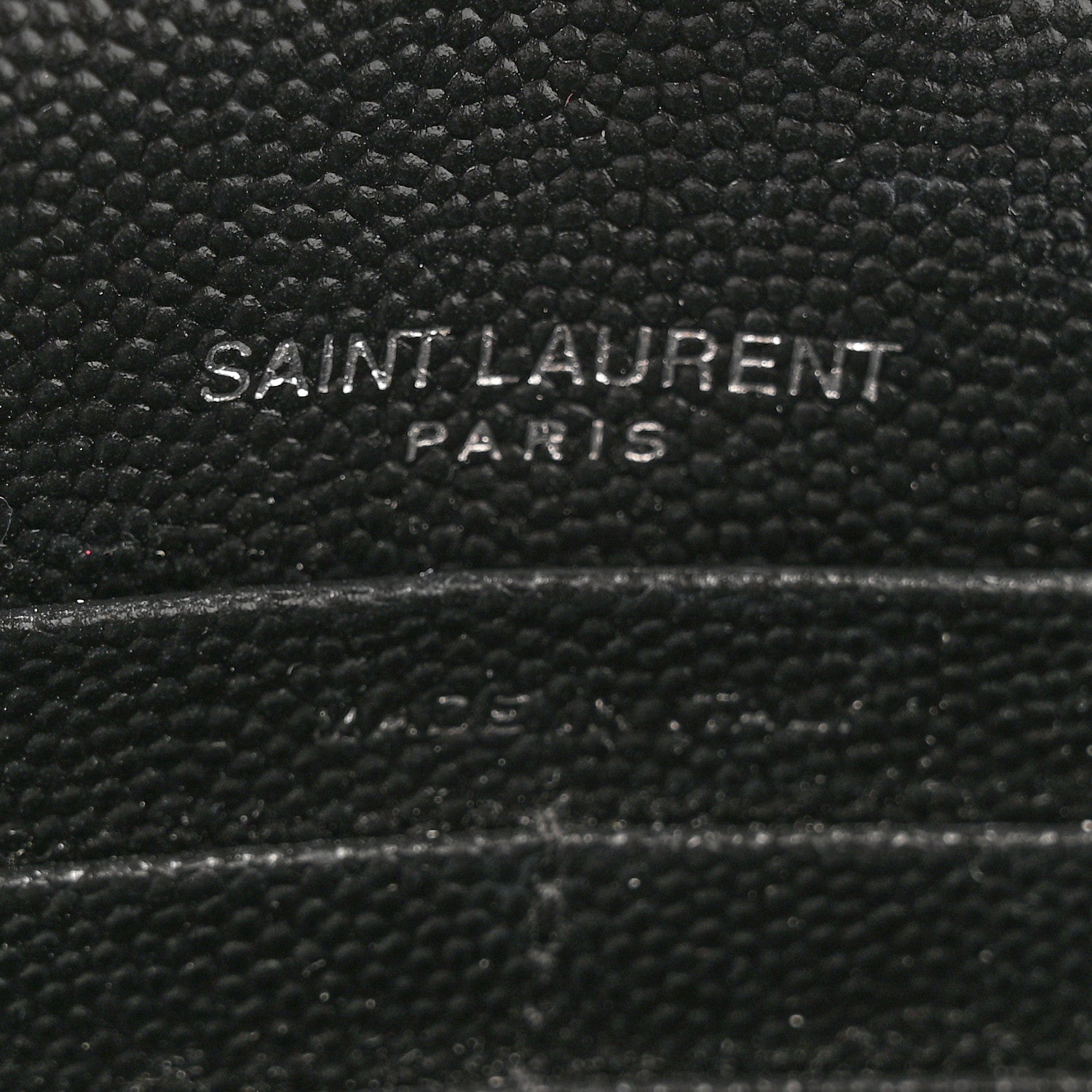 Saint Laurent Grain De Poudre Matelasse Chevron Monogram Envelope Chain Wallet Black 6 of 16