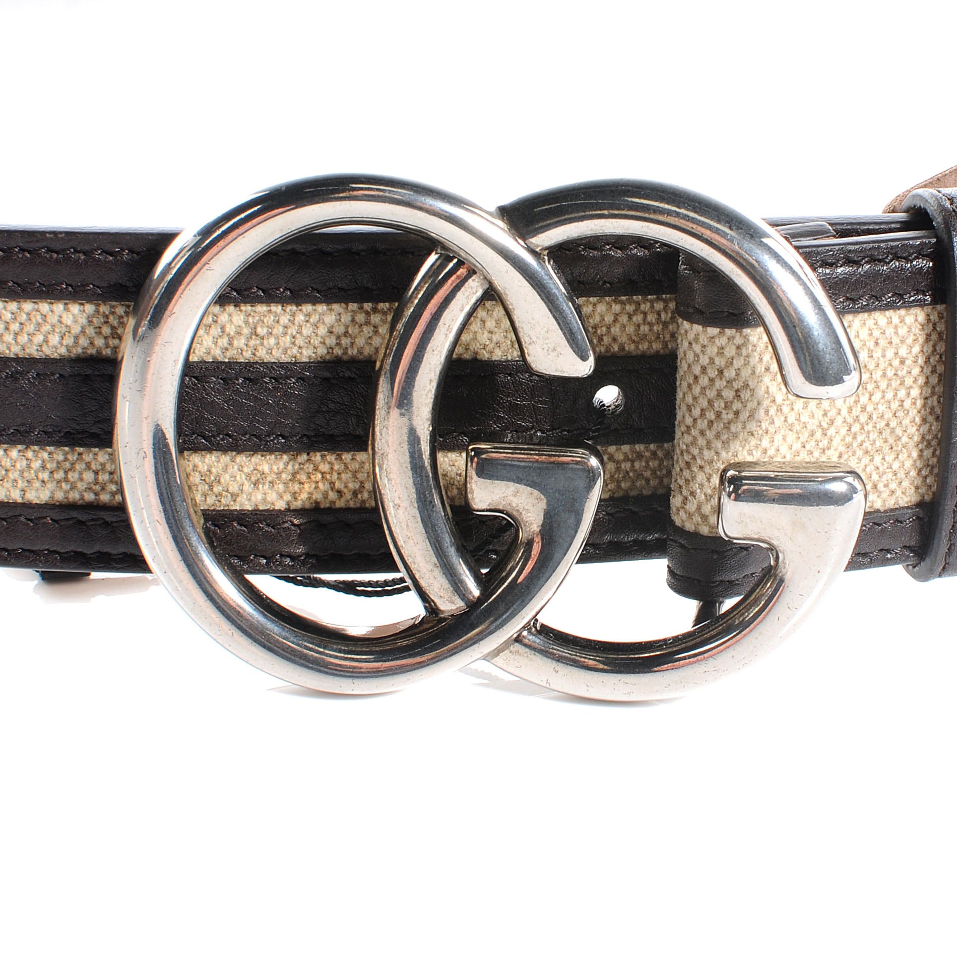 Gucci Monogram Leather Double G Belt 110 44 3 of 5