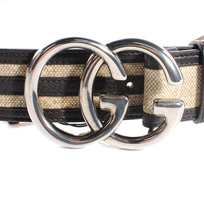 Gucci Monogram Leather Double G Belt 110 44 3 of 5