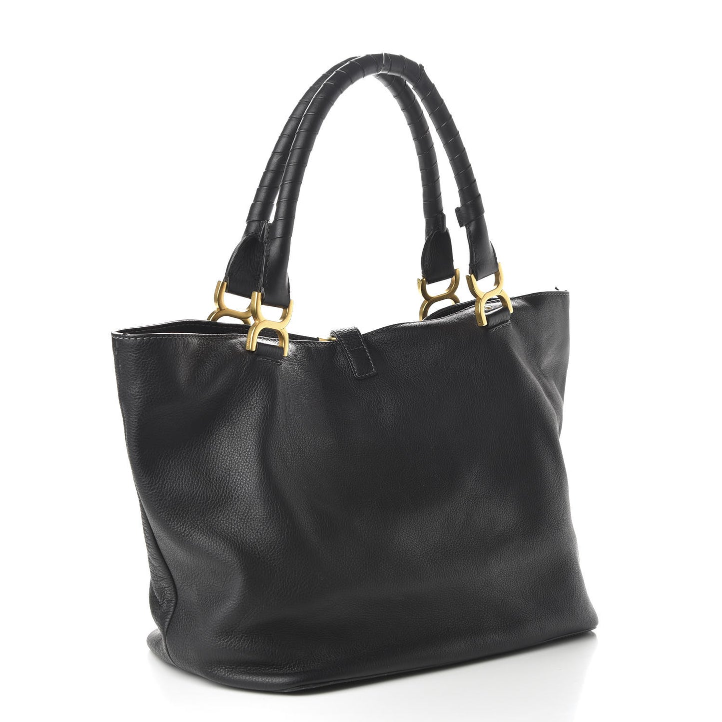 Calfskin Large New Marcie Tote Black