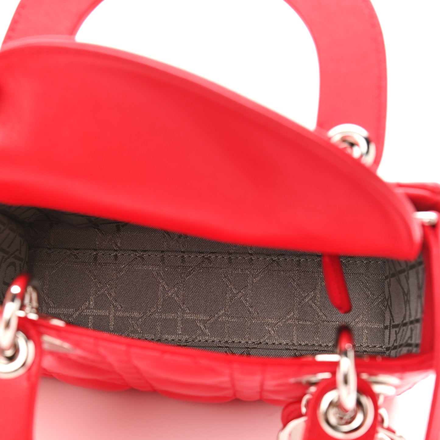 Lambskin Cannage Mini Lady Dior Geranium