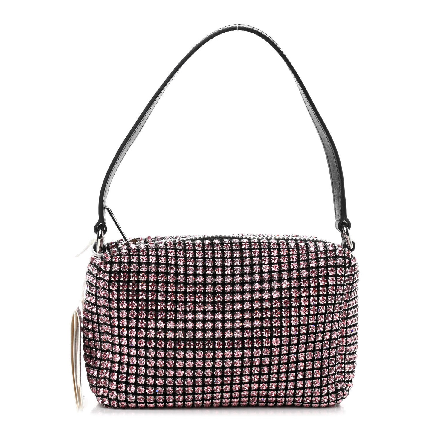 Mesh Crystal Rhinestone Mini Heiress Pouch Pink