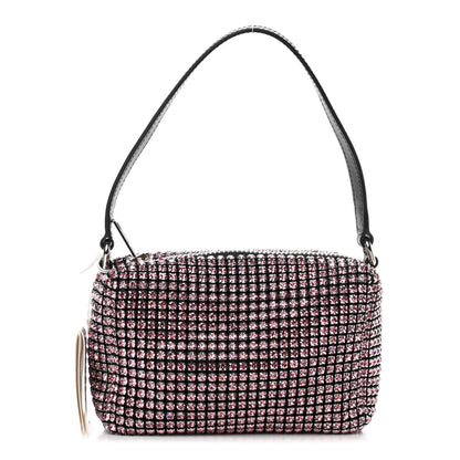 Alexander Wang Mesh Crystal Rhinestone Mini Heiress Pouch Pink 1 of 9