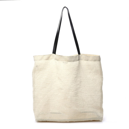The Row Mesh Saddle Calfskin Barn Tote Bag Ivory 8 of 12