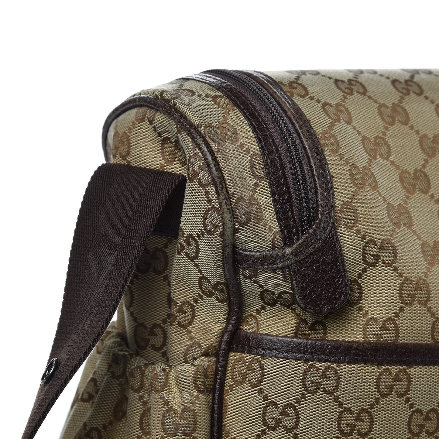Monogram Natural Pigskin Large Diaper Bag Beige Ebony Cocoa Dark Chocolate