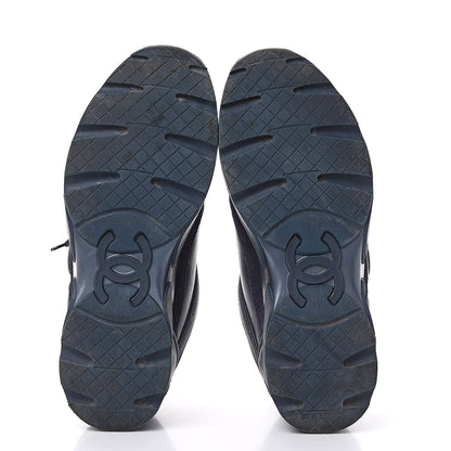 Chanel Suede Calfskin CC Sneakers 36 Blue 6 of 11