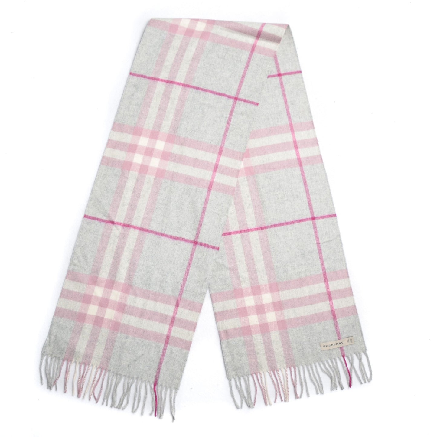 Cashmere Giant Check Scarf Grey