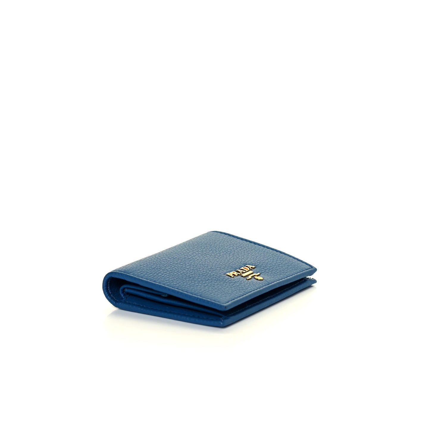 Vitello Grain Bi-Fold Wallet Bluette