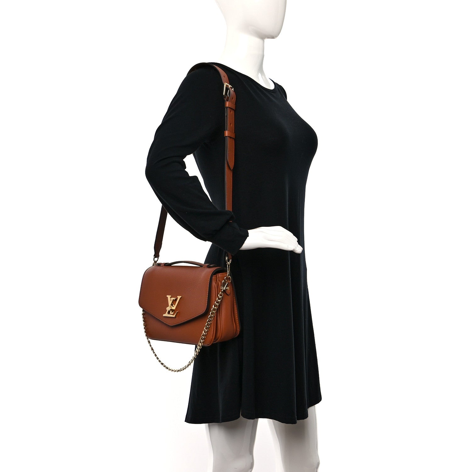 Louis Vuitton Grained Calfskin Lockme Oxford Cognac 2 of 8