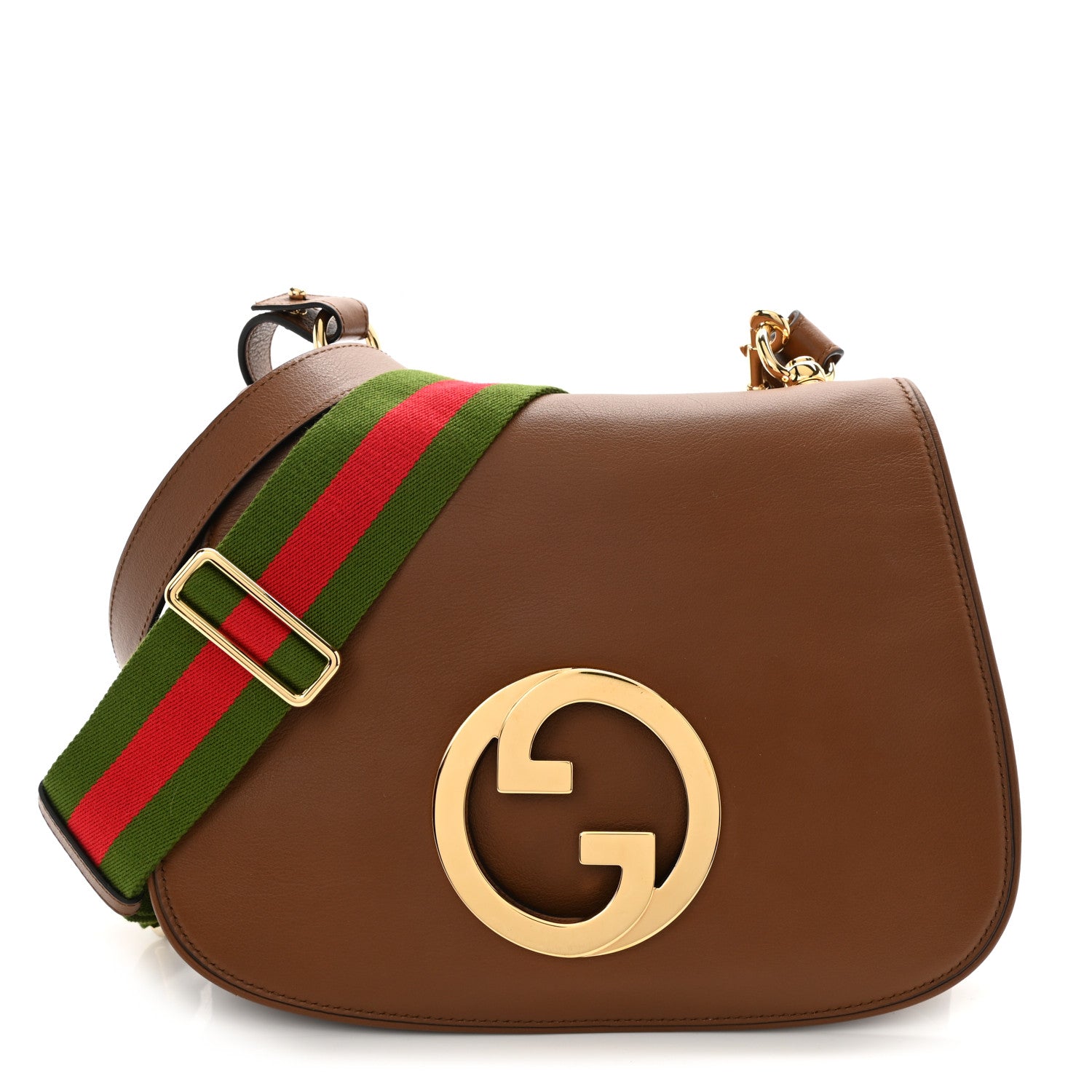 Gucci Roxy Calfskin Web Medium Blondie Shoulder Flap Bag Cuir 1 of 8