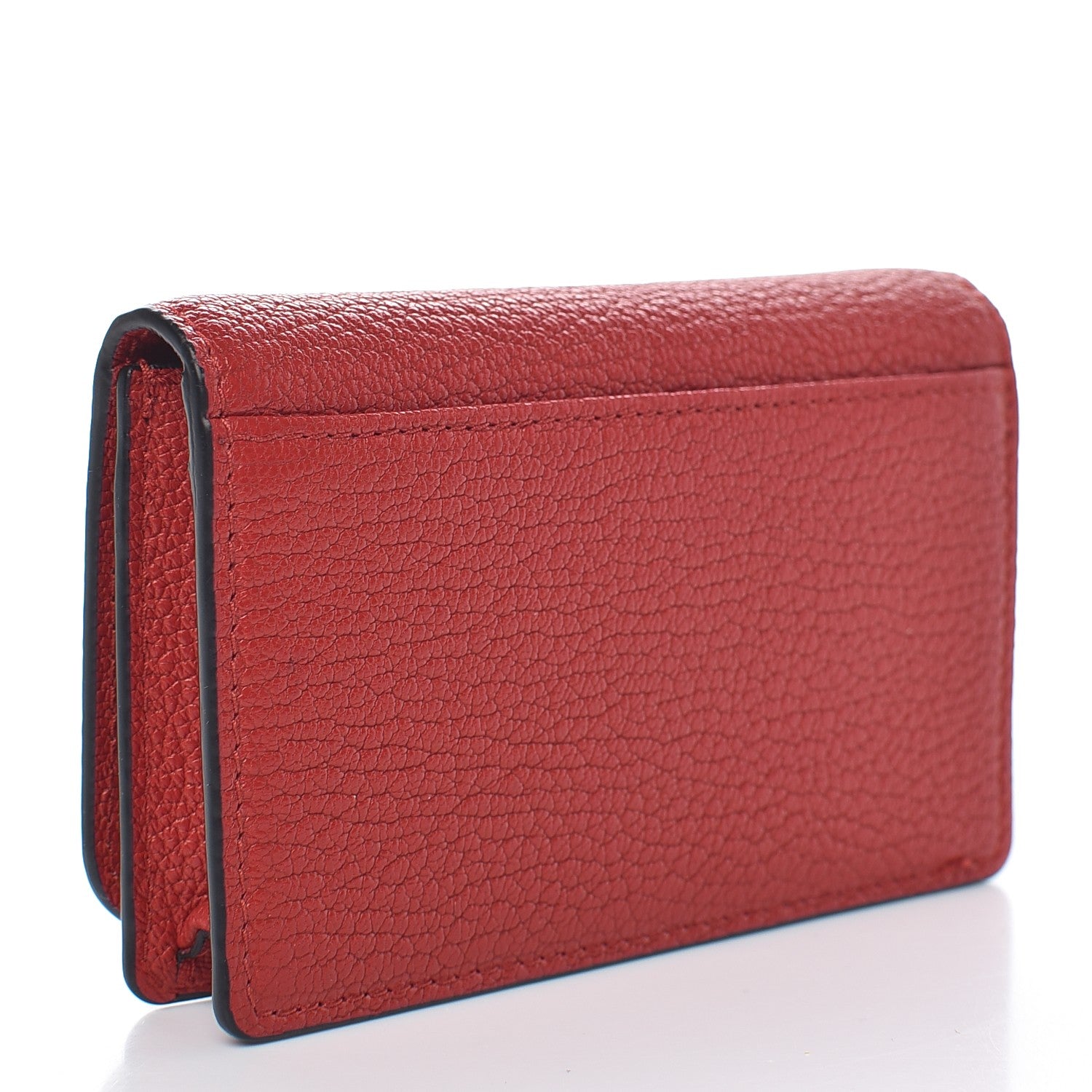 Miu Miu Goatskin Madras Bow Card Holder Rosso 3 of 8