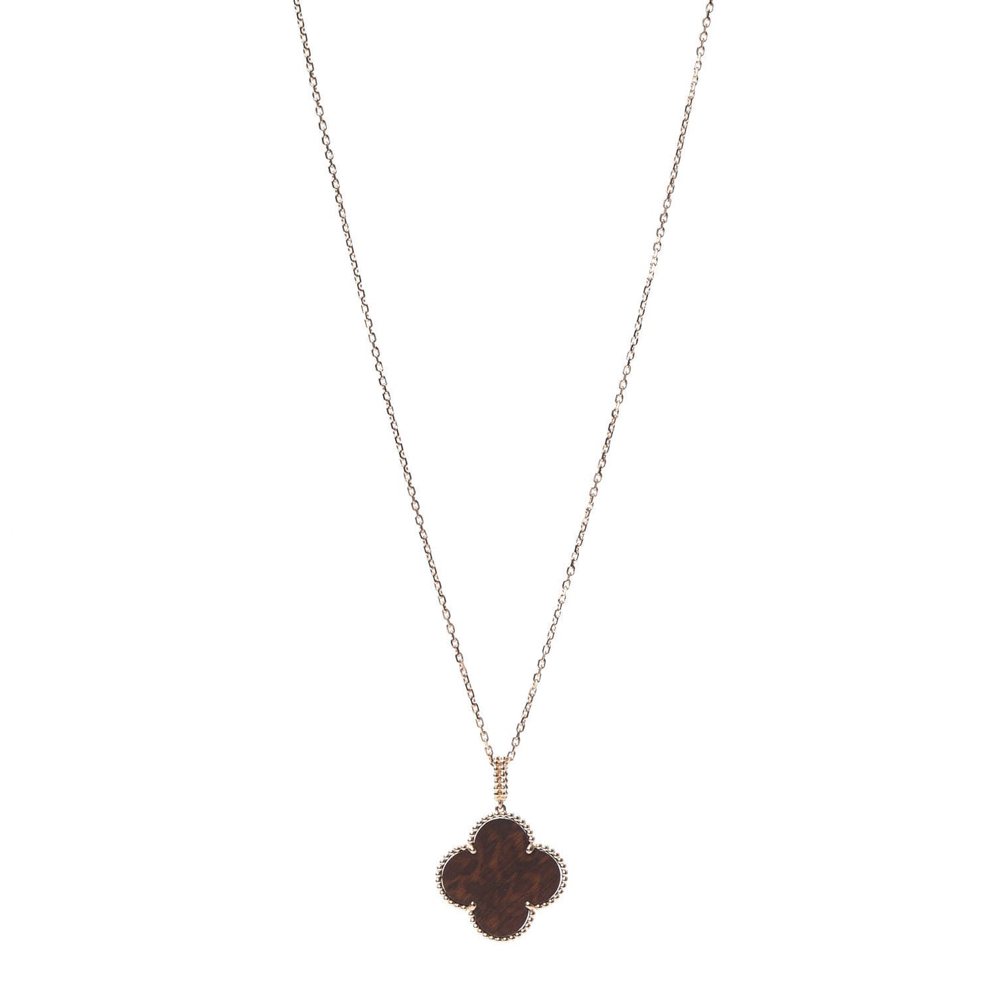 18K Rose Gold Letterwood Magic Alhambra Long Necklace
