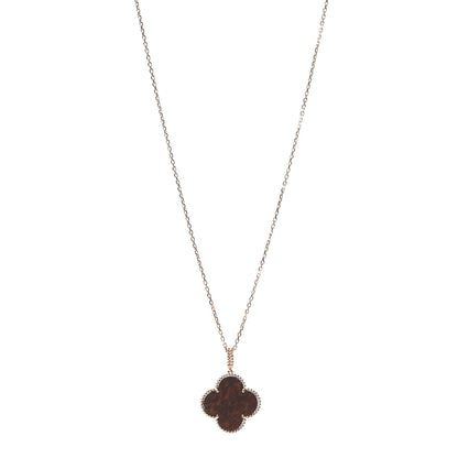 Van Cleef & Arpels 18K Rose Gold Letterwood Magic Alhambra Long Necklace 1 of 9