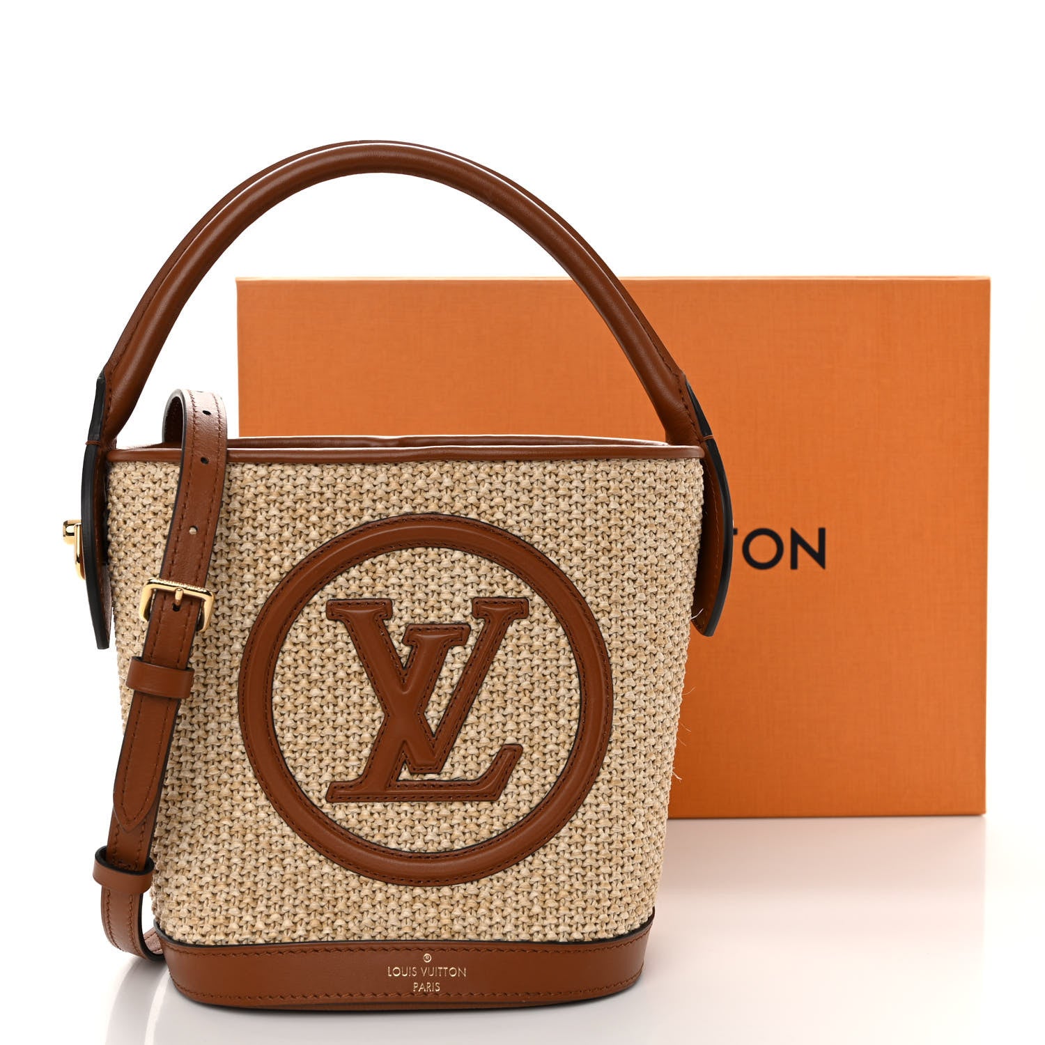 Louis Vuitton Kitted Raffia Petit Bucket Caramel 10 of 10