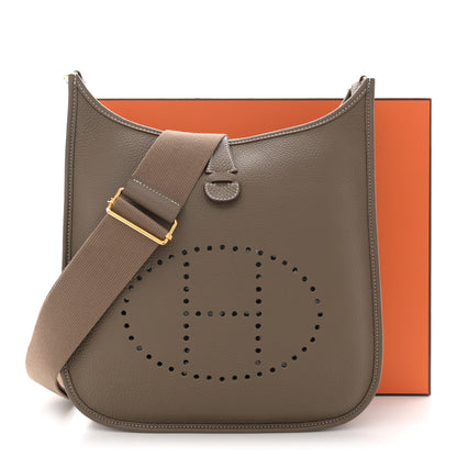 Hermes Taurillon Clemence Evelyne III PM Etoupe 12 of 12