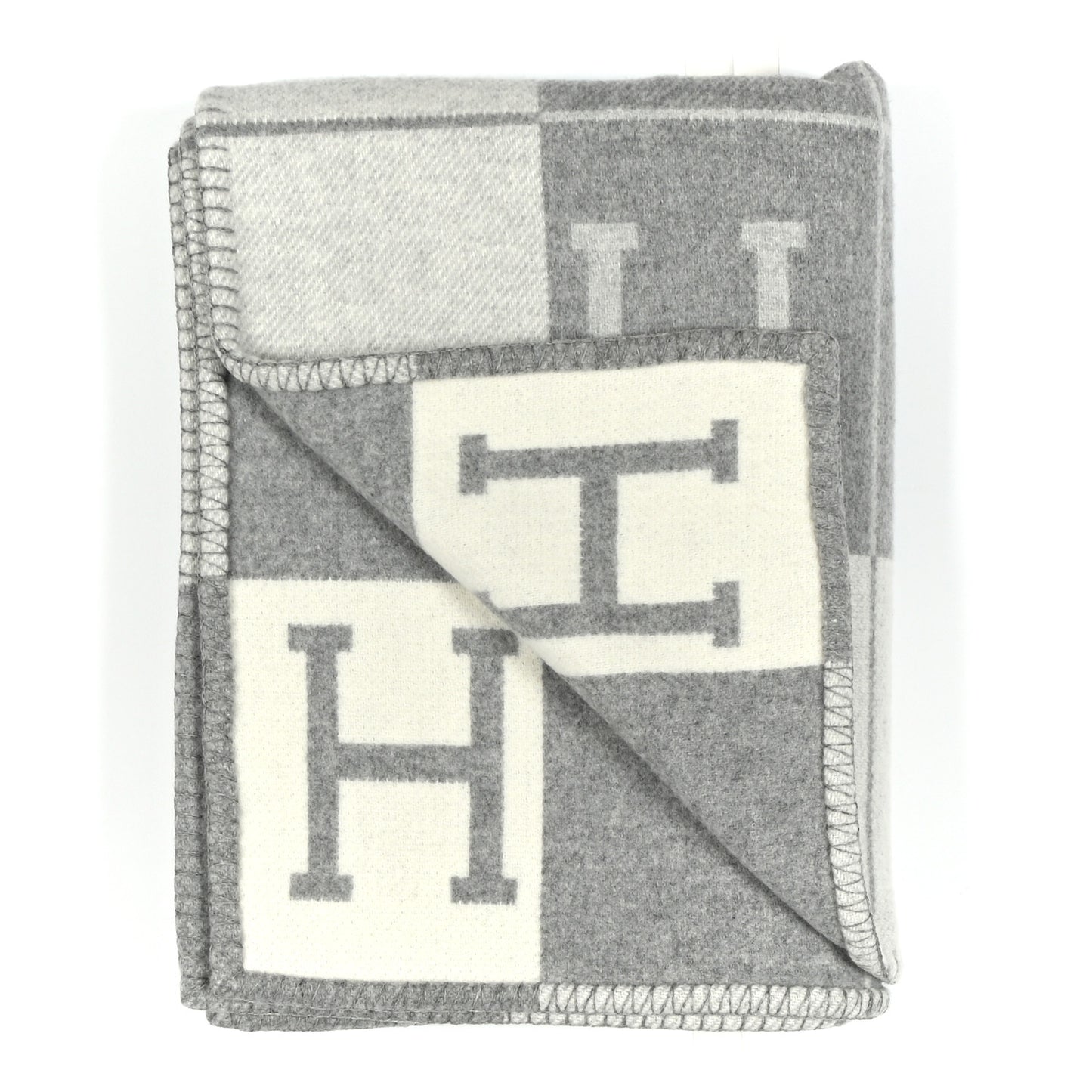 Wool Cashmere Avalon III Blanket Ecru Gris Clair
