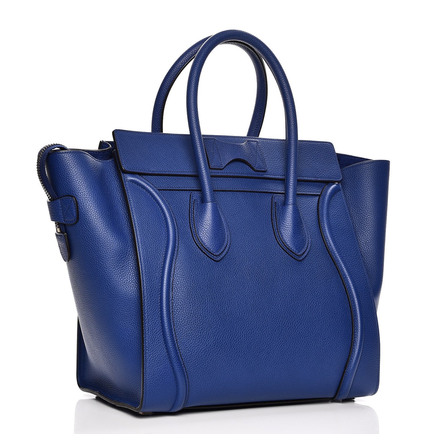 Drummed Calfskin Mini Luggage Indigo