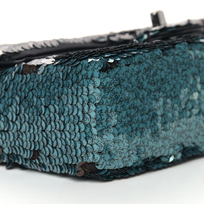 Chanel Sequin Lambskin Mini Flap Blue Black 11 of 17