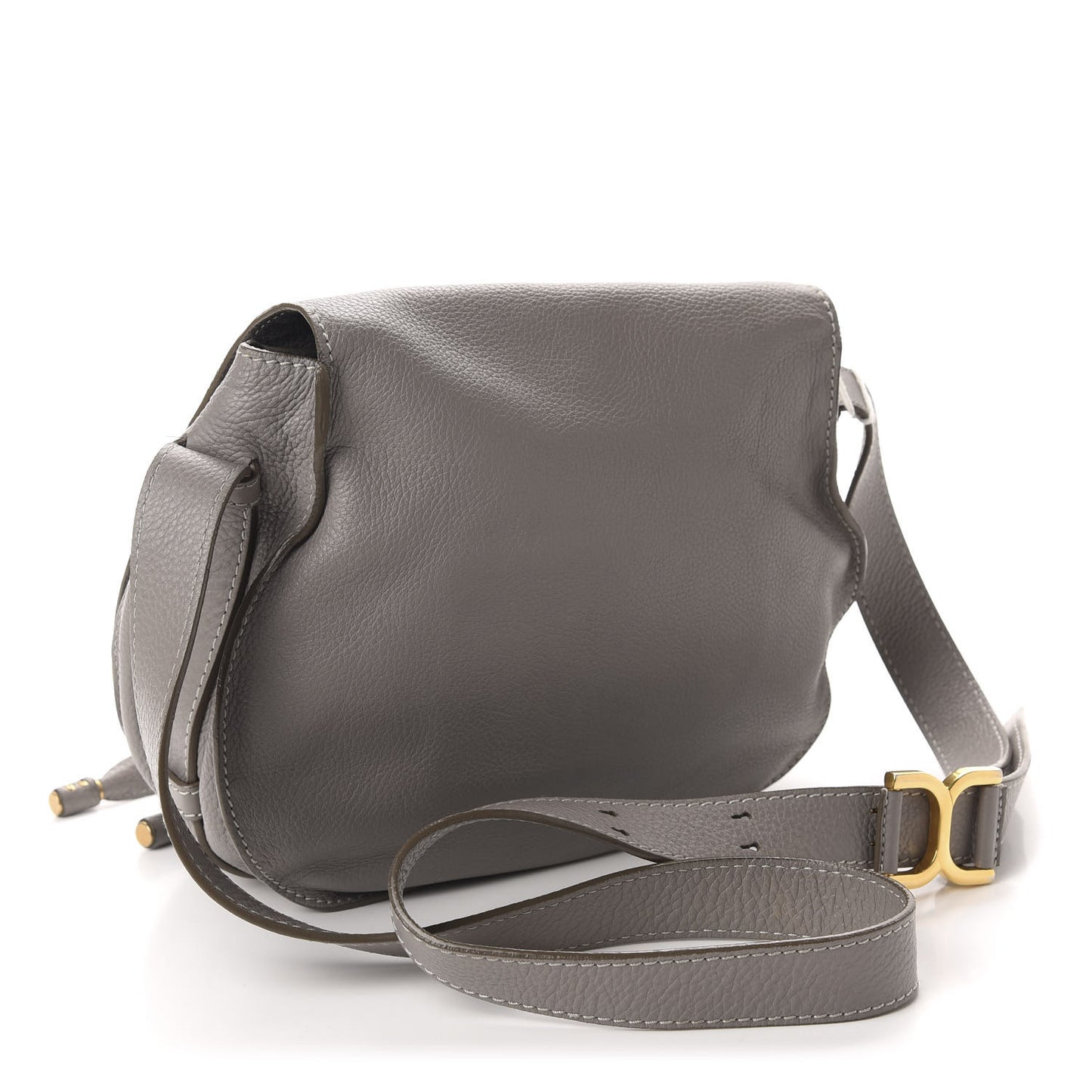 Calfskin Medium Marcie Round Crossbody Bag Cashmere Grey