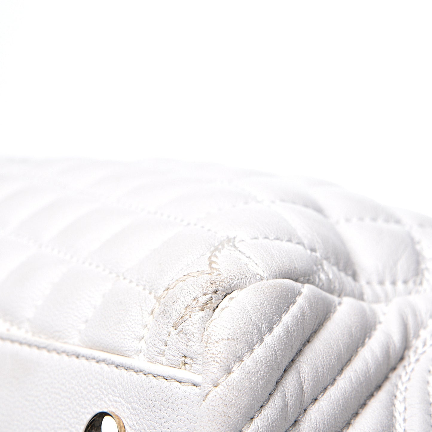 Nappa Barocco Quilted Vanitas Talia Shoulder Bag White