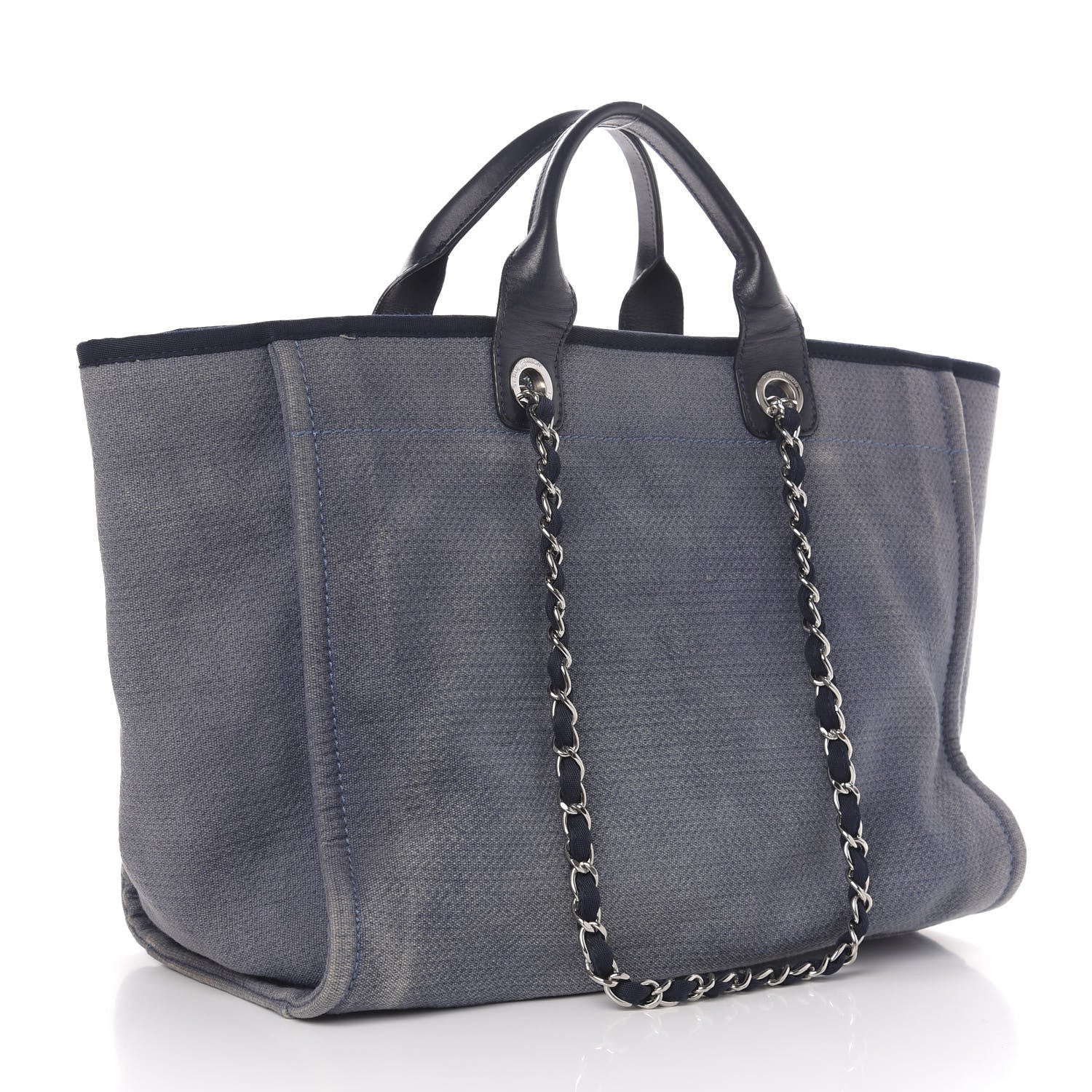 Chanel Canvas Medium Deauville Tote Blue 3 of 10