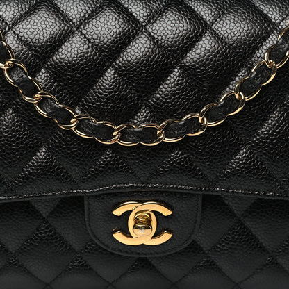 Chanel Caviar Quilted Medium Double Flap Black 8 of 10