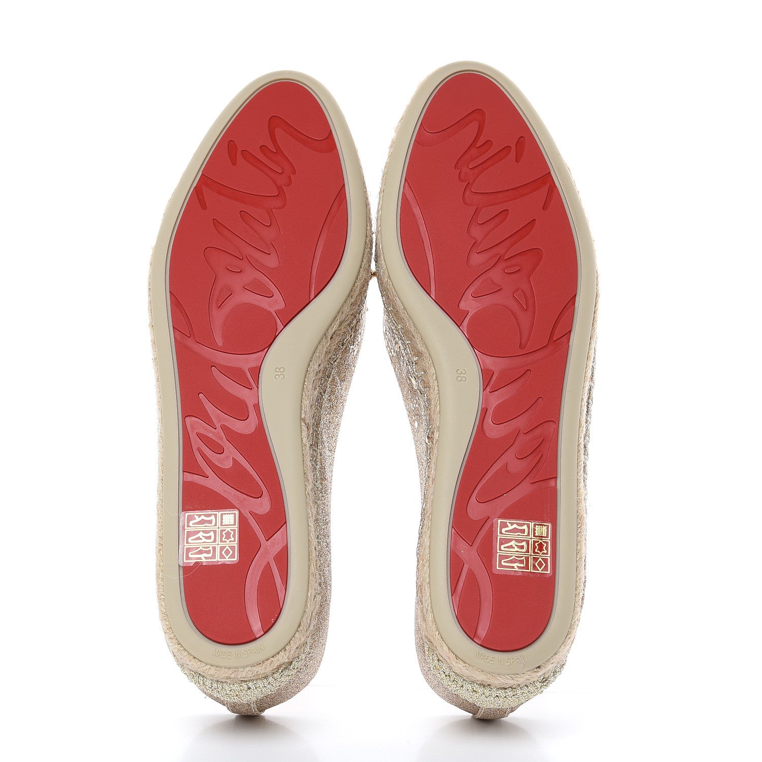 Christian Louboutin Glitter Aliochette Espadrilles 38 Light Gold 5 of 8