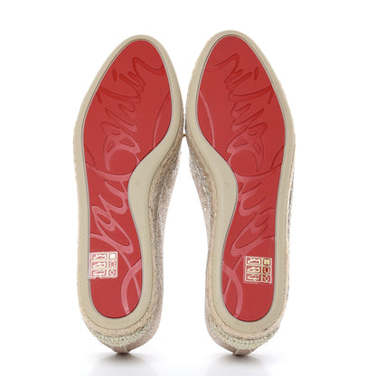 Christian Louboutin Glitter Aliochette Espadrilles 38 Light Gold 5 of 8