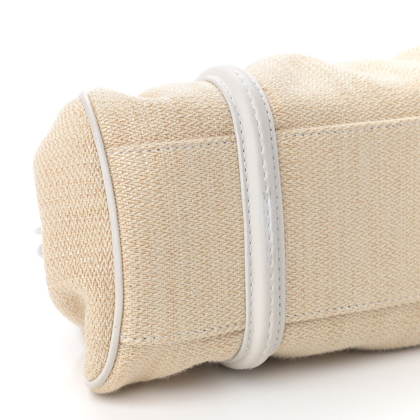 Raffia Frame Satchel Beige