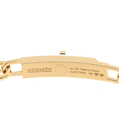 Hermes 18K Yellow Gold Diamond Pave Kelly Chaine Choker Necklace 5 of 6