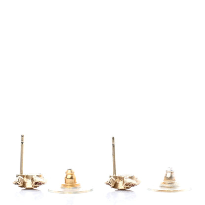 Chanel Crystal Timeless CC Earrings Gold Light Pink 3 of 5