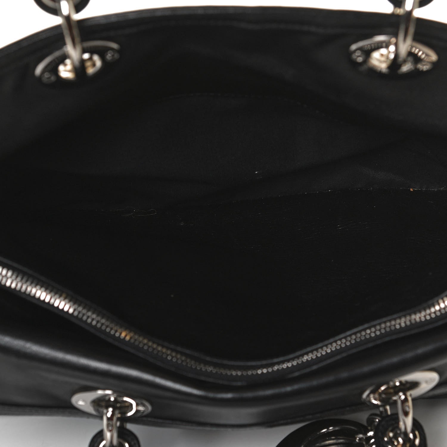 Christian Dior Lambskin Cannage Medium Granville Tote Black 4 of 14
