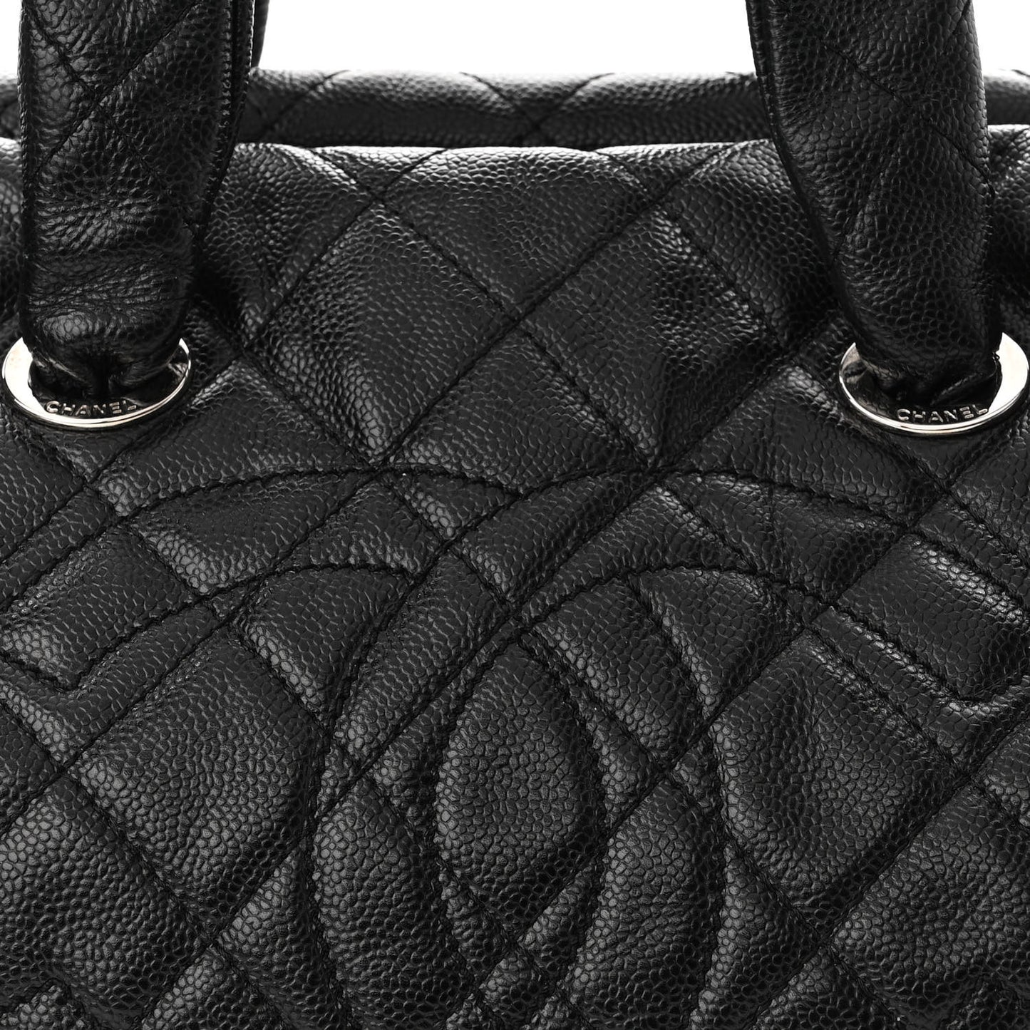 Caviar Quilted CC Timeless Bowler Black