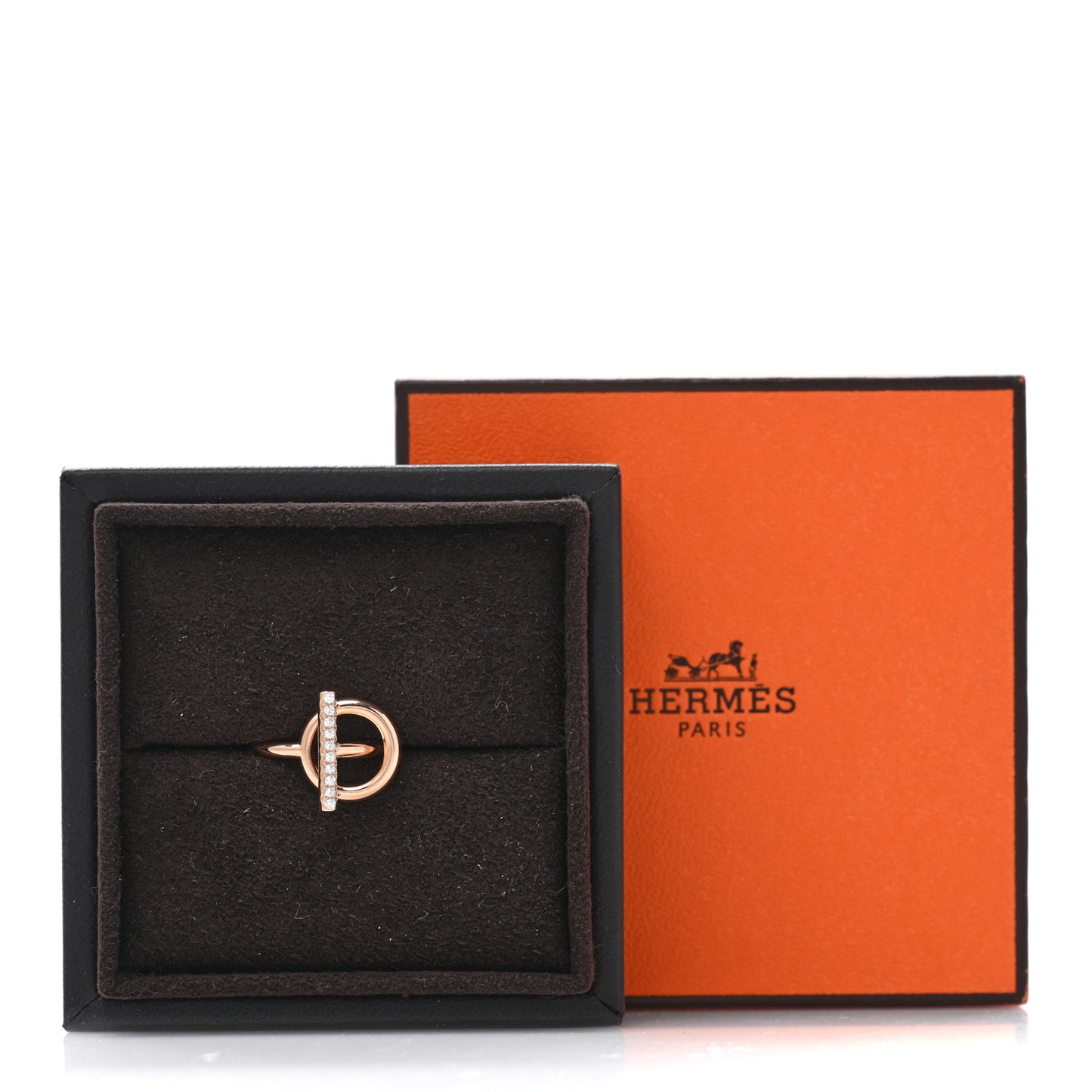 18K Rose Gold Diamond PM Echappee Ring 51 5.75