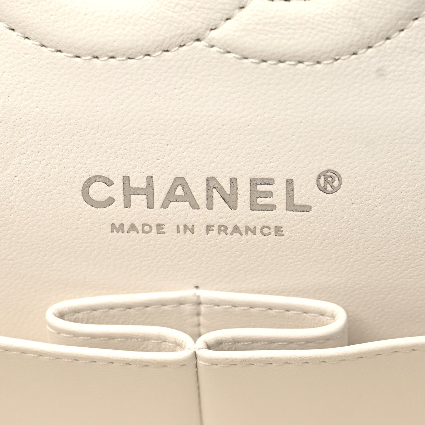 Caviar Quilted Medium Double Flap White