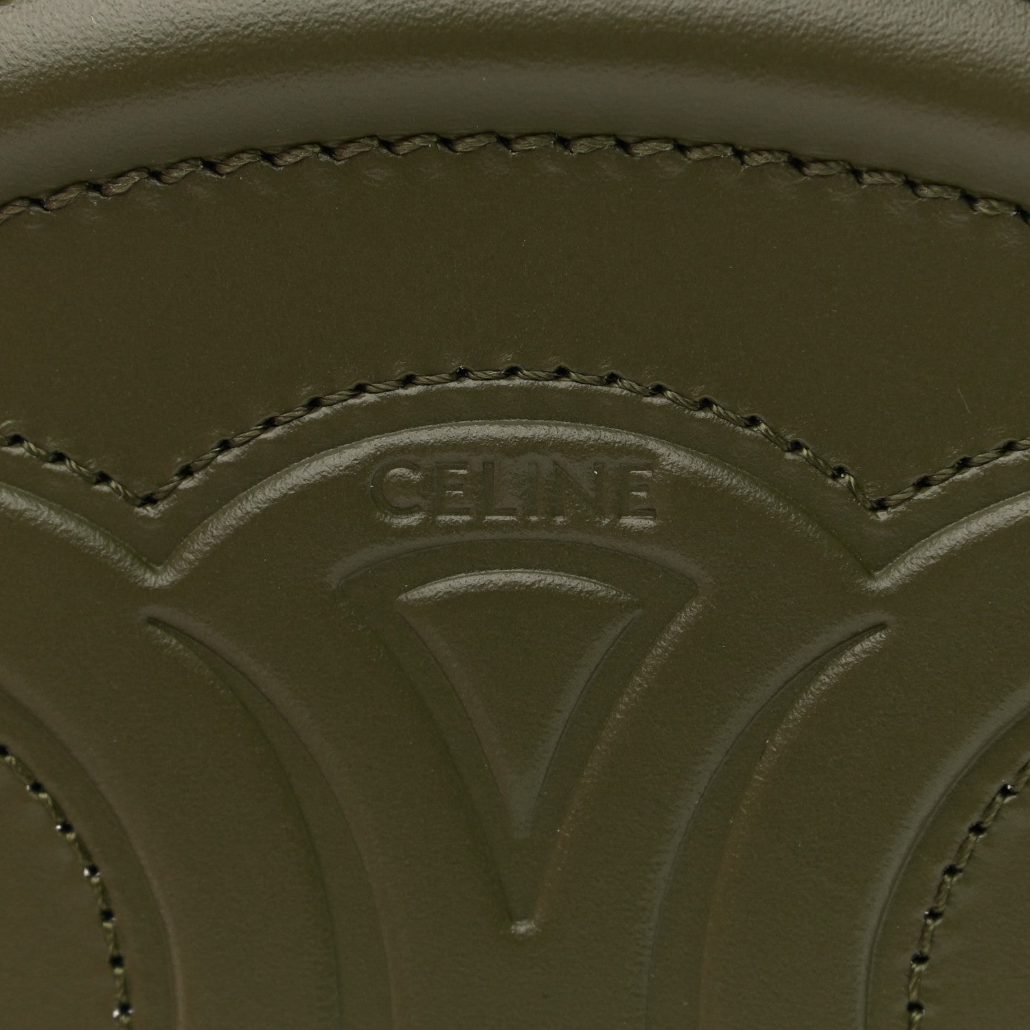 Celine Smooth Calfskin Cuir Small Triomphe Oval Purse Crossbody Dark Olive 10 of 13