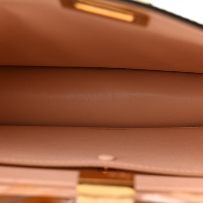 Fendi Vitello King Luxor Shiny Nappa Medium Peekaboo I SEE U East West Satchel Brandy Light Rose 5 of 9