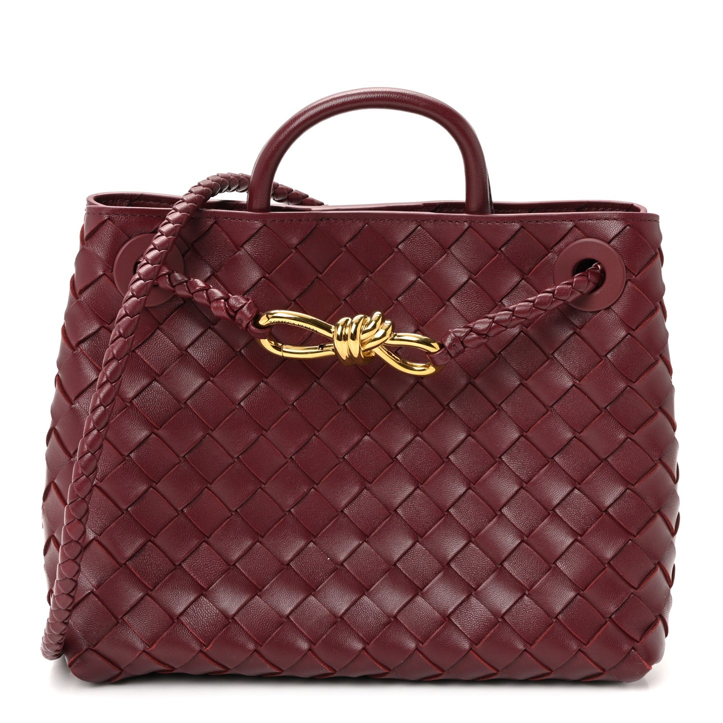 Nappa Intrecciato Small Andiamo Shoulder Bag Barolo