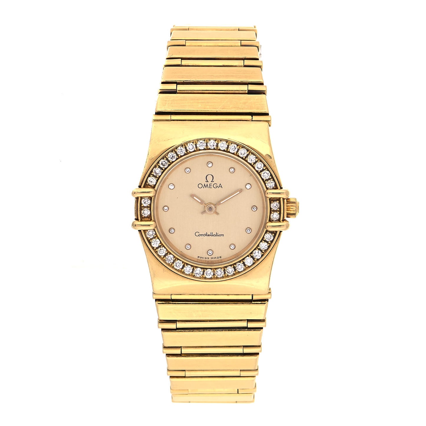 18K Yellow Gold Diamond Bezel 25mm Constellation Quartz Watch Champagne 895.1076