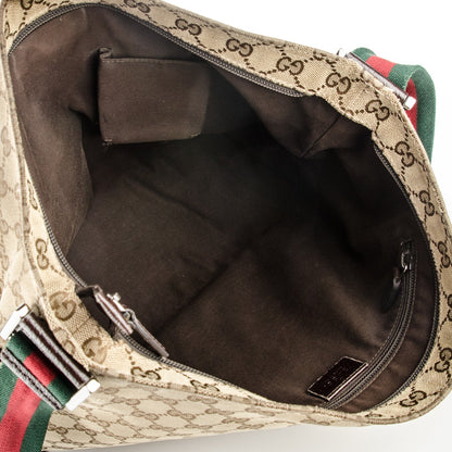 Gucci Monogram Web Medium Flat Messenger Bag Brown 5 of 12