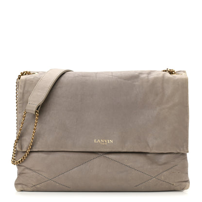 Lanvin Lambskin Quilted Medium Sugar Flap Shoulder Bag Grey 1 of 9