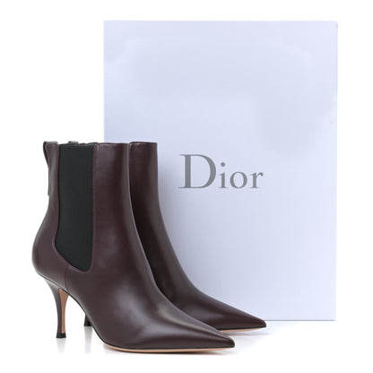 Christian Dior Lambskin District Ankle Boots 38 Rouge Noir 11 of 11