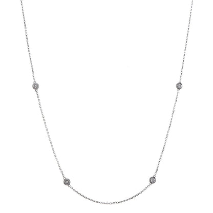 Cartier 18K White Gold 6 Diamond D'Amour Station Necklace 1 of 7
