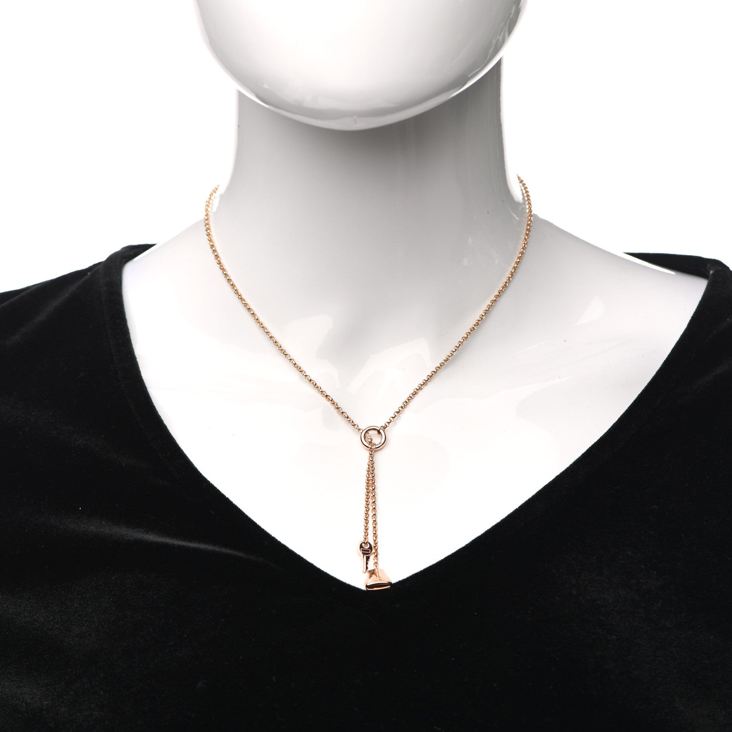 Hermes 18K Rose Gold PM Kelly Clochette Necklace 2 of 7