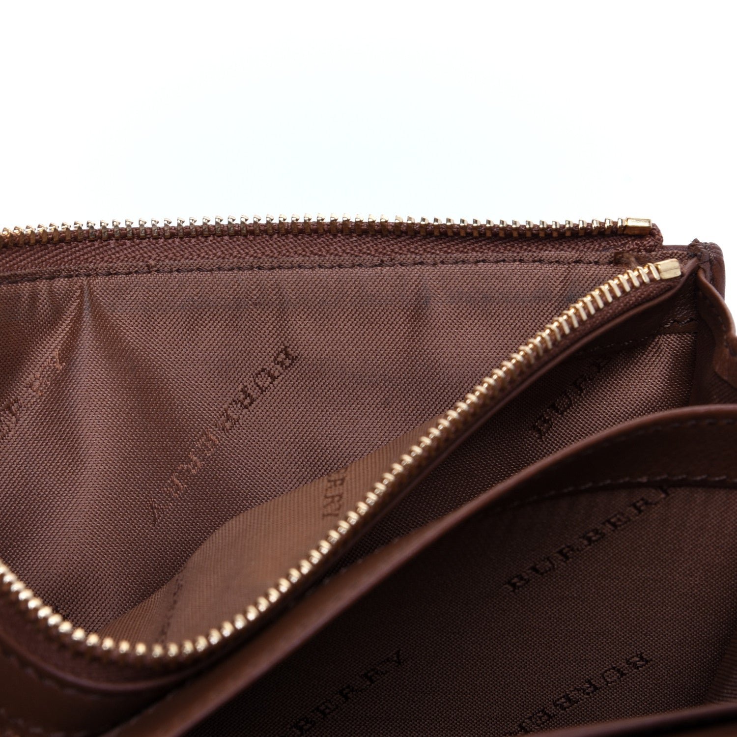 Burberry Calfskin Haymarket Check Henley Wallet Tan 10 of 10