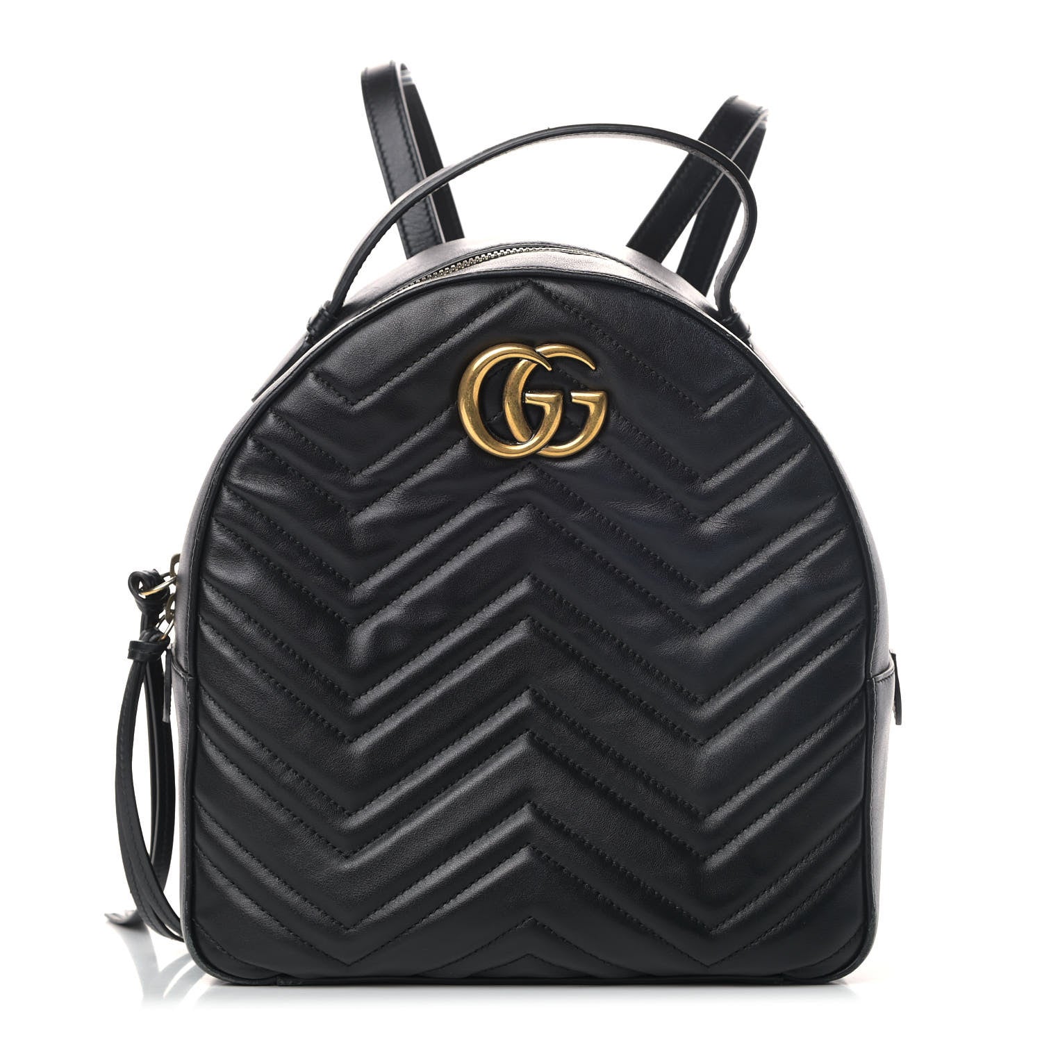 Gucci Calfskin Matelasse GG Marmont Dome Backpack Black 1 of 11