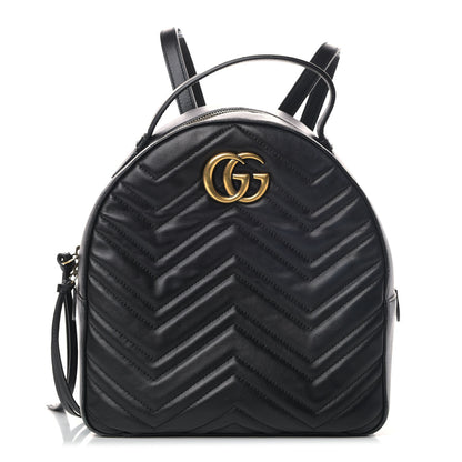 Gucci Calfskin Matelasse GG Marmont Dome Backpack Black 1 of 11