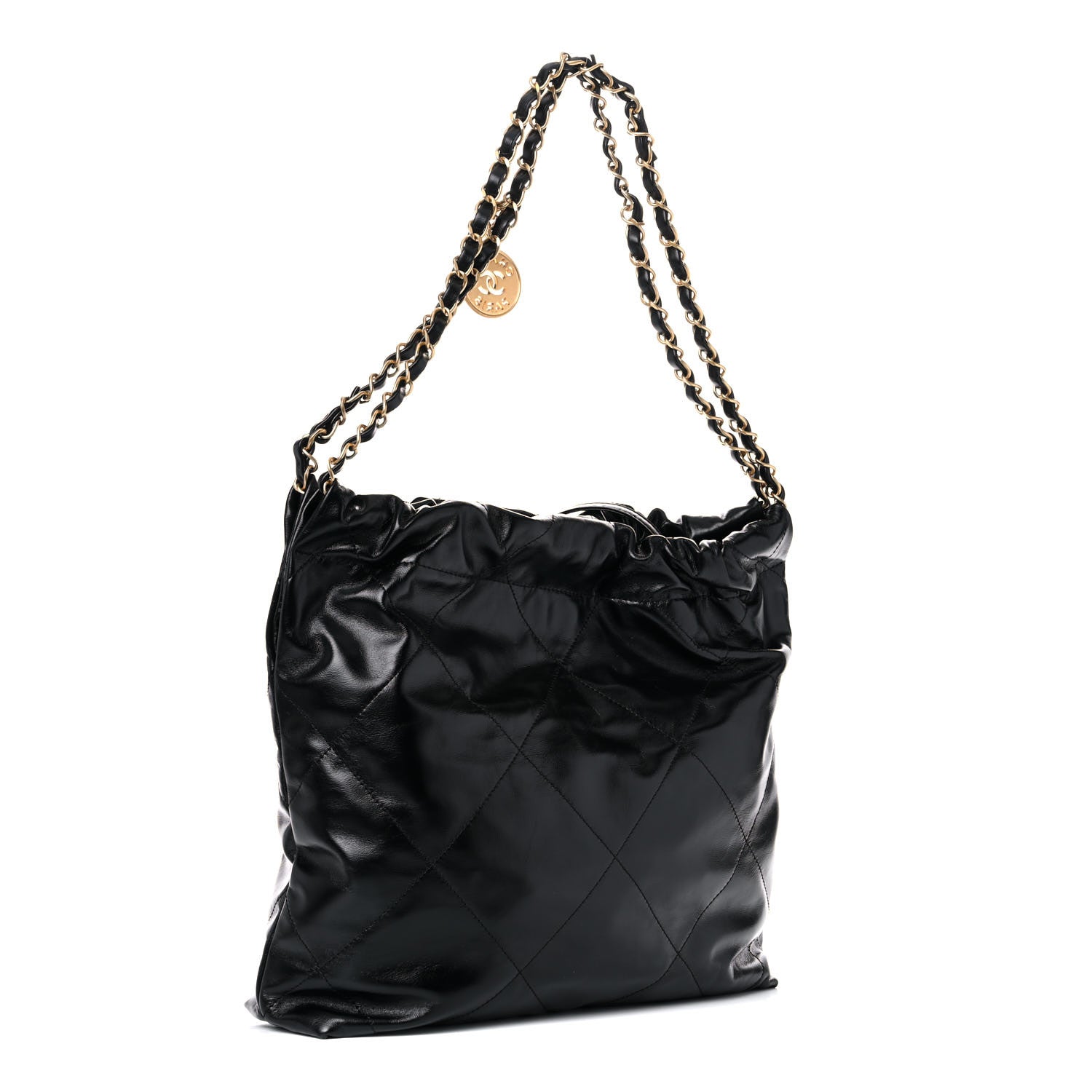 Chanel Shiny Calfskin Quilted Small Chanel 22 Black 4 of 13